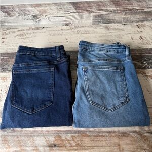 2 pair Member’s Mark Denim Straight Leg Jeans Size 10 Light & Dark Wash Stretch